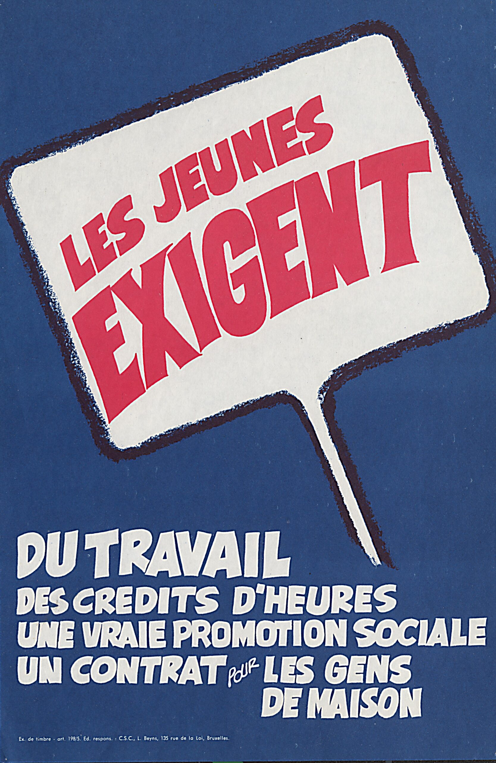 Affiche des jeunes CSC pour les crédits d'heures
