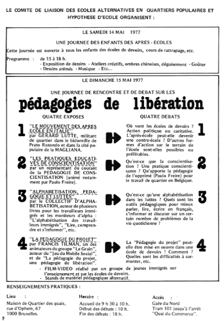 1976-1985 : une expérience innovante. Le Comité de liaison des écoles alternatives en milieu populaire